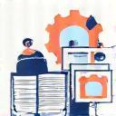 Illustration representing online course access